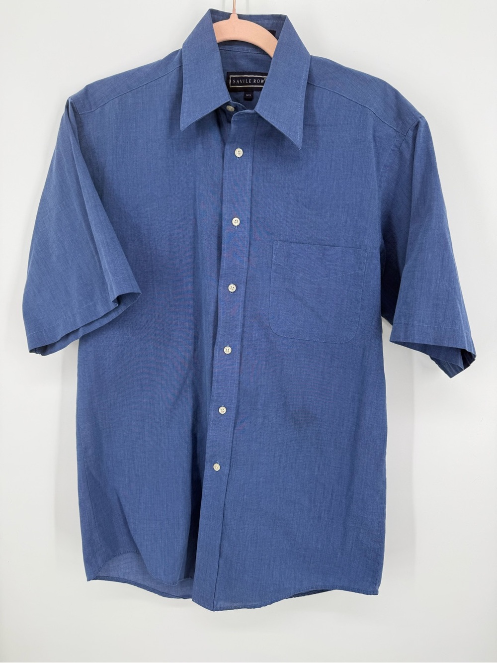 Savile Row Classic Short-Sleeve Button-Down Shirt - Blue